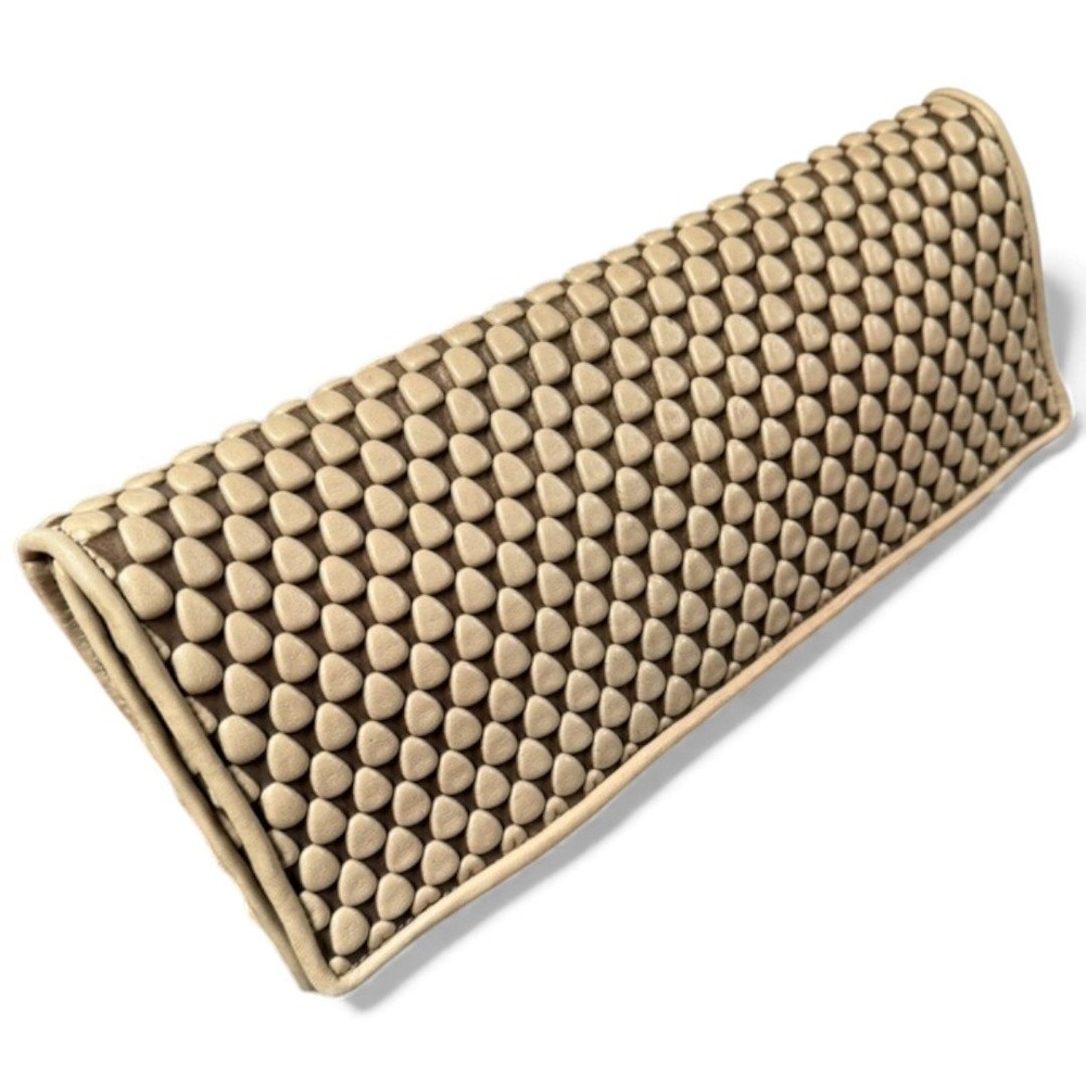 TISSA FONTANEDA Flavia Bubble Clutch Nappa Lambskin Leather Beige Tan Bag‎